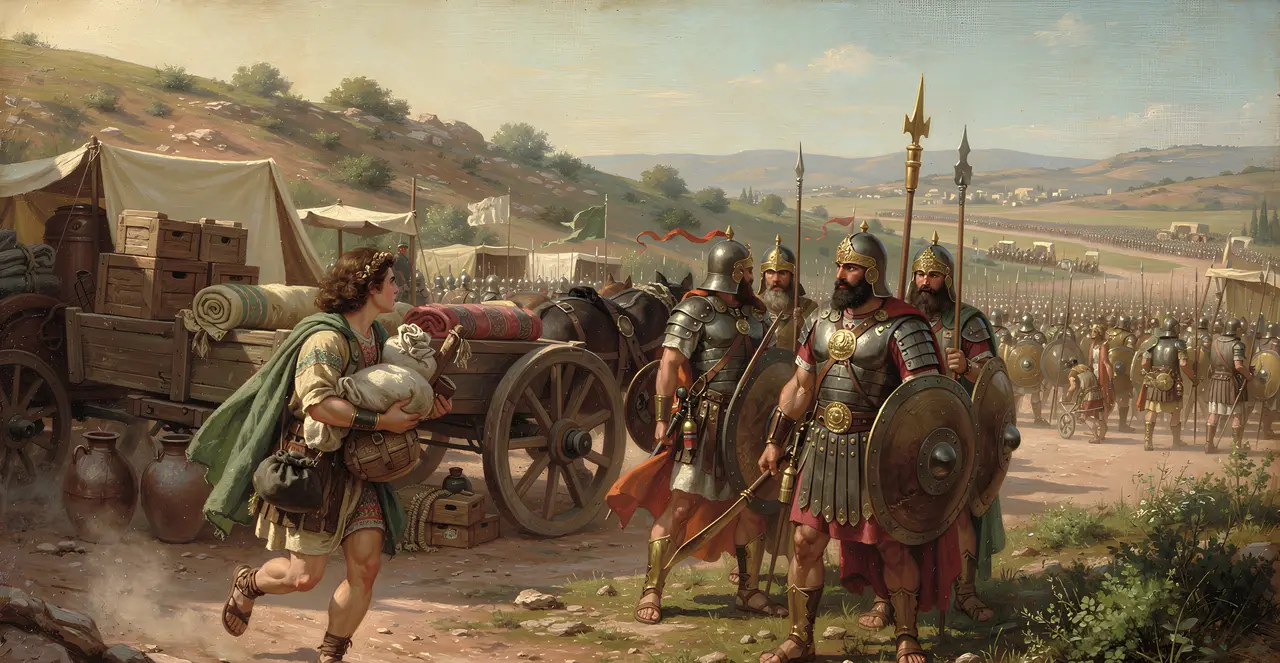1. Samuel 17,20-22 — 1. Samuel, Ölgemälde · TruthPrints