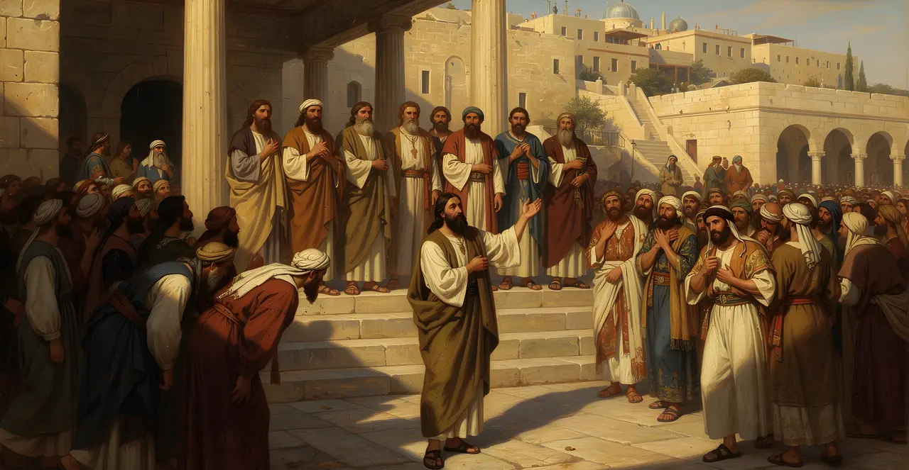 Acts 2:34-37 — Acts, oil painting · TruthPrints