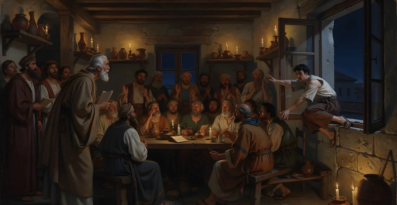 Acts 20:6-9 — Acts, oil painting · TruthPrints