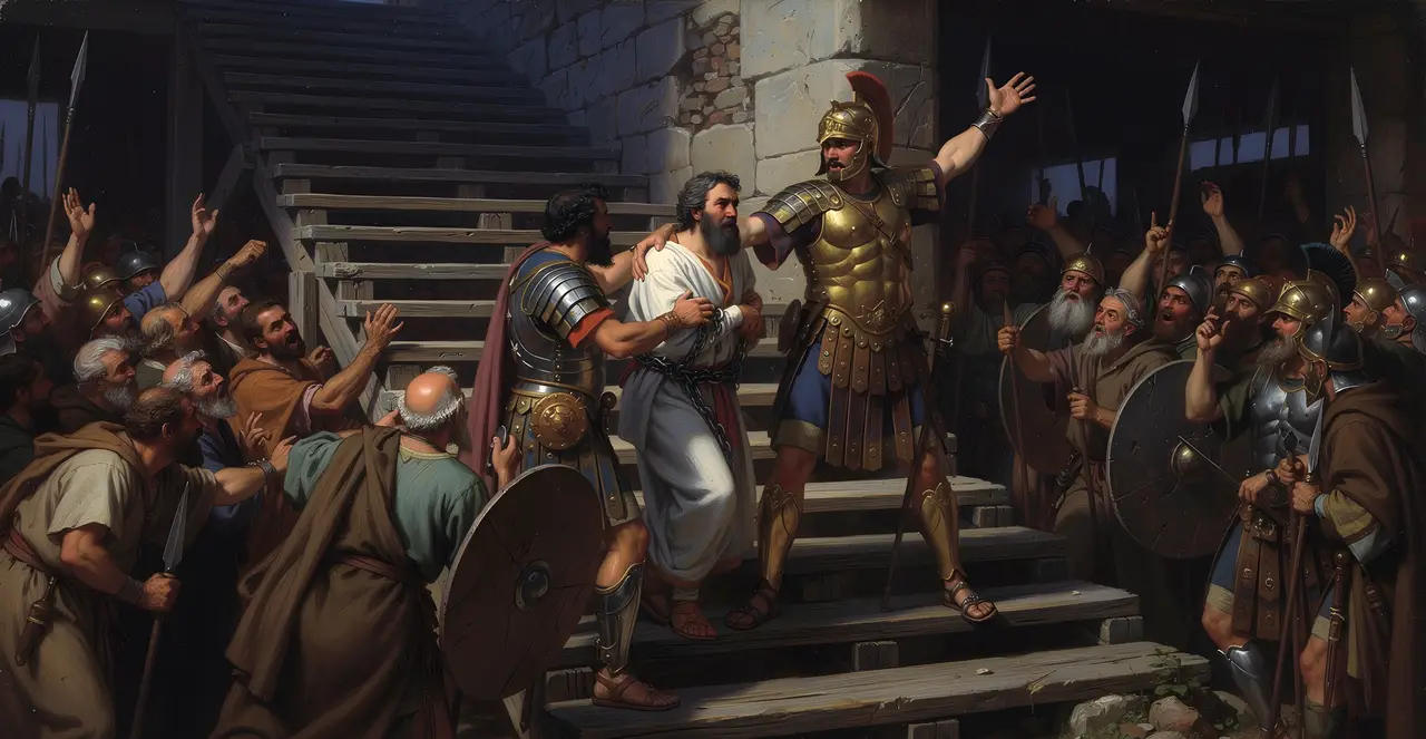 Acts 21:32-35 — Acts, oil painting · TruthPrints