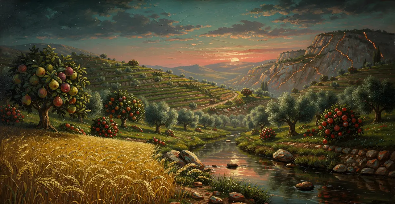 Deuteronomy 8:7-10 — Deuteronomy, oil painting · TruthPrints
