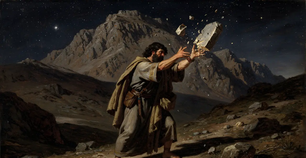 Deuteronomy 9:17-19 — Deuteronomy, oil painting · TruthPrints