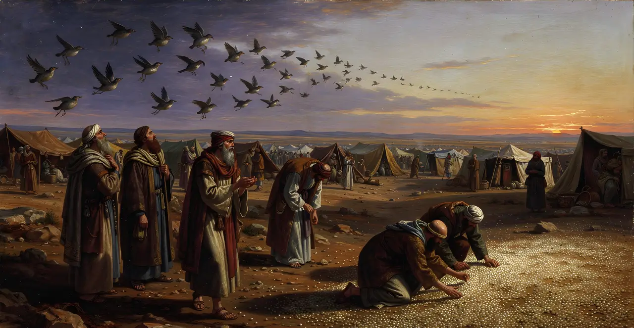 Exodus 16:12-14 — Exodus, oil painting · TruthPrints
