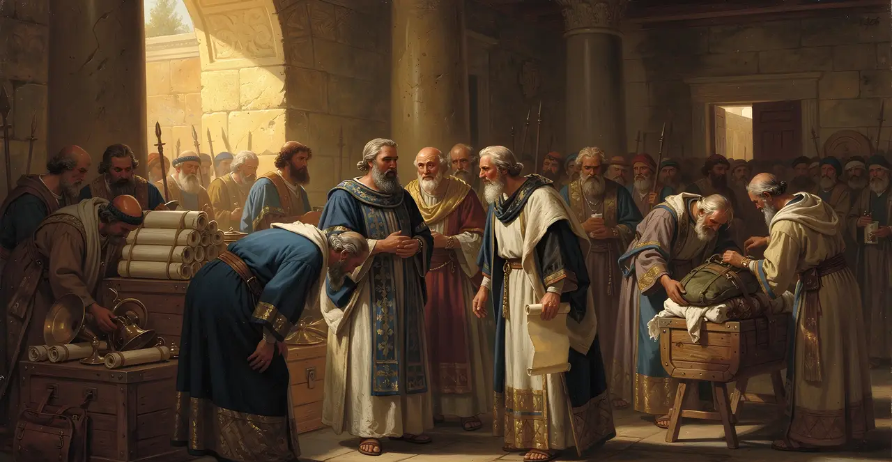 Ezra 2:36-43 — Ezra, oil painting · TruthPrints