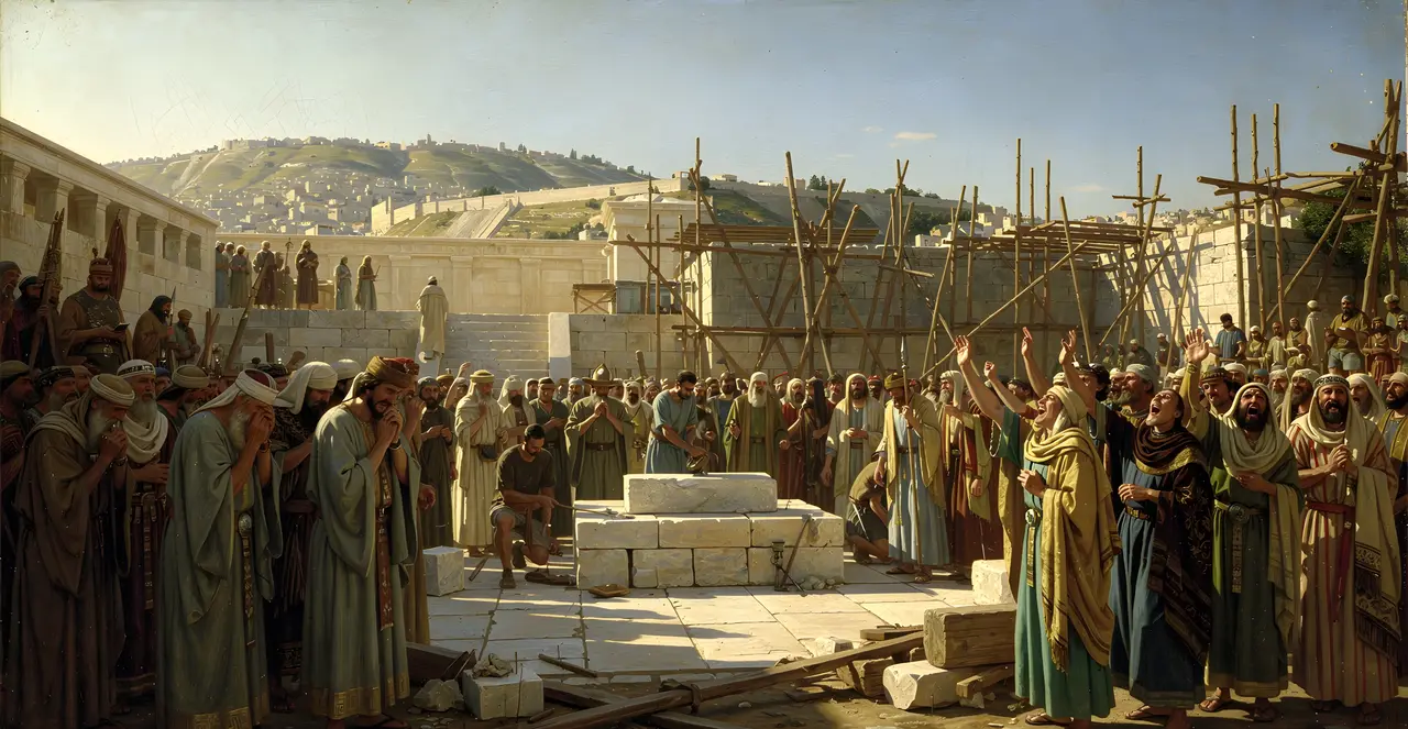 Ezra 3:11-12 — Ezra, oil painting · TruthPrints