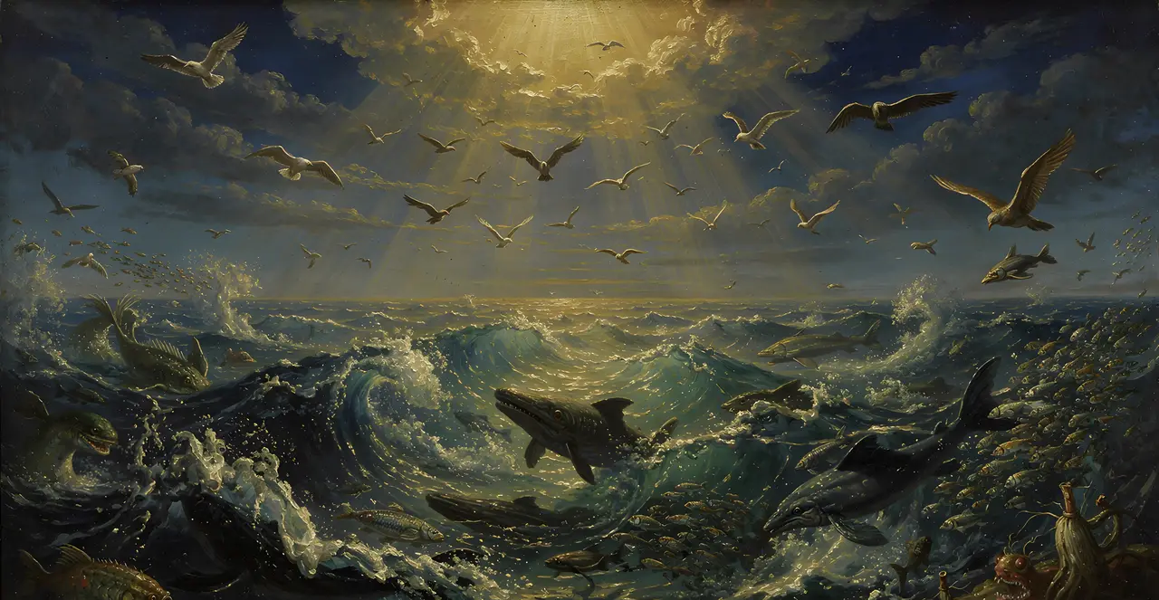 Genesis 1:20-23 — Genesis, oil painting · TruthPrints