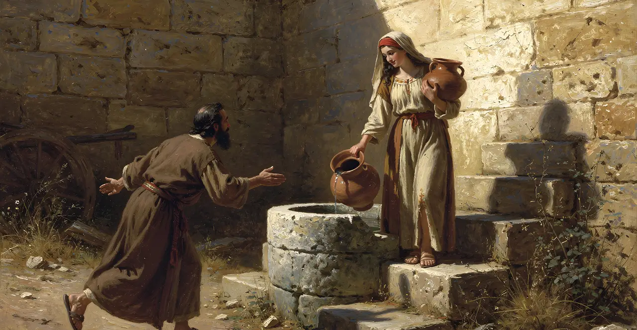 Genesis 24:15-18 — Genesis, oil painting · TruthPrints