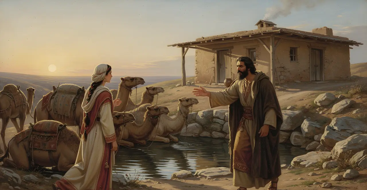 Genesis 24:28-31 — Genesis, oil painting · TruthPrints