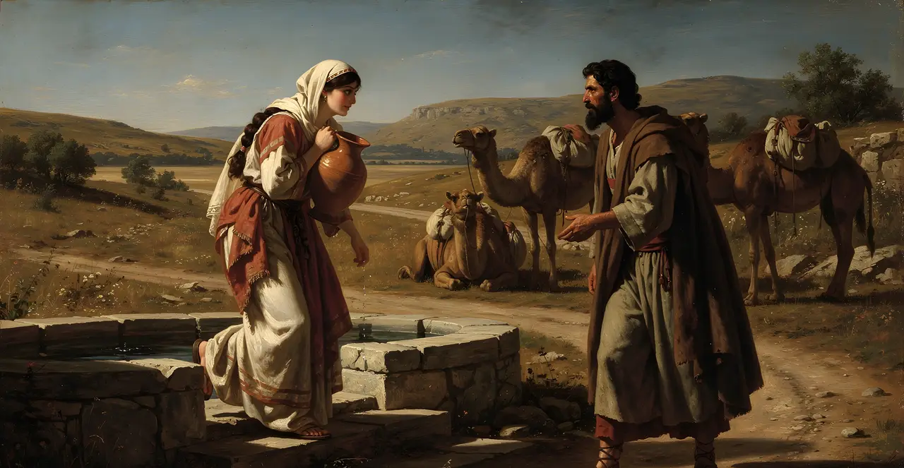 Genesis 24:43-45 — Genesis, oil painting · TruthPrints