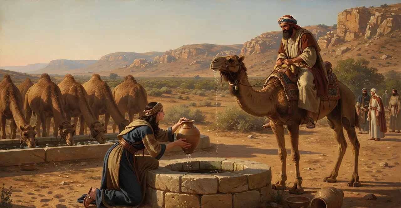 Genesis 24:46-48 — Genesis, oil painting · TruthPrints