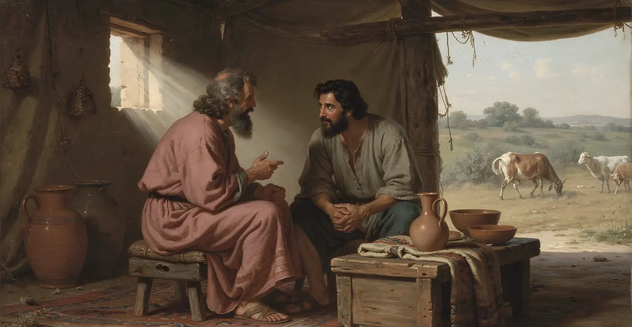 Genesis 30:27-30 — Genesis, oil painting · TruthPrints