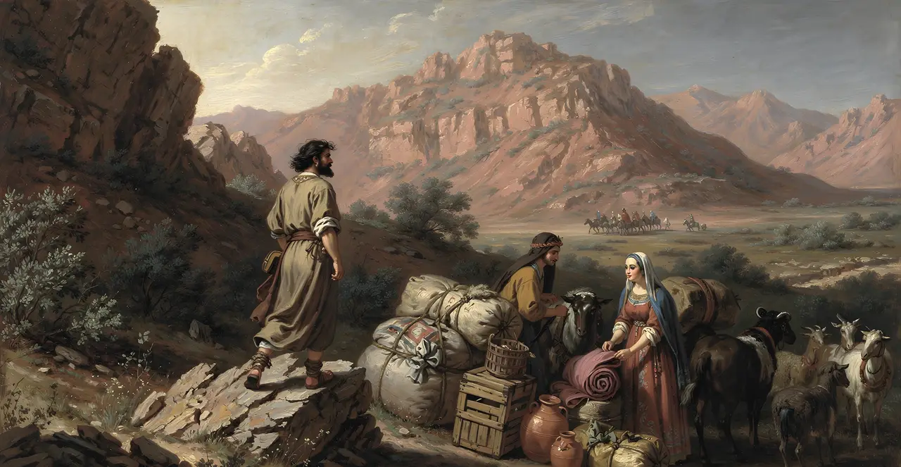 Genesis 31:19-23 — Genesis, oil painting · TruthPrints