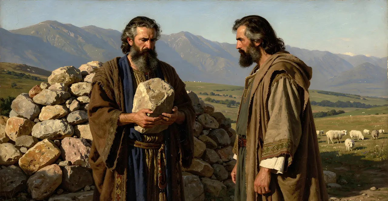 Genesis 31:43-47 — Genesis, oil painting · TruthPrints