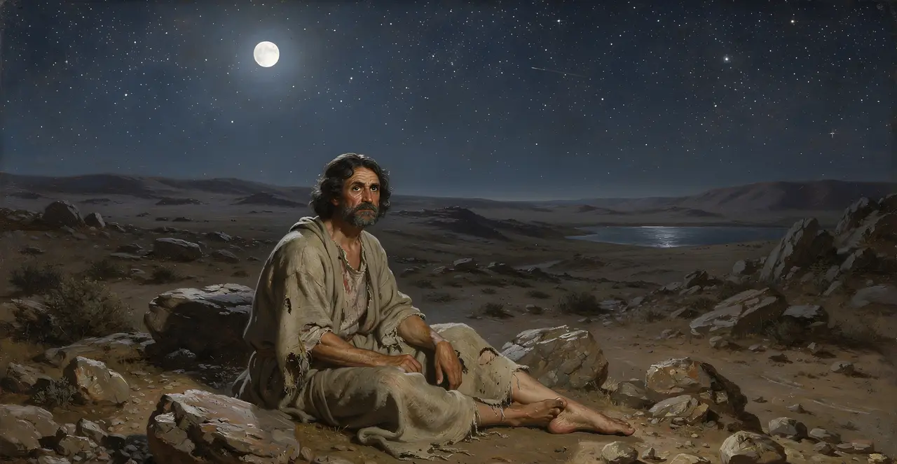 Job 3:13-19 — Job, oil painting · TruthPrints