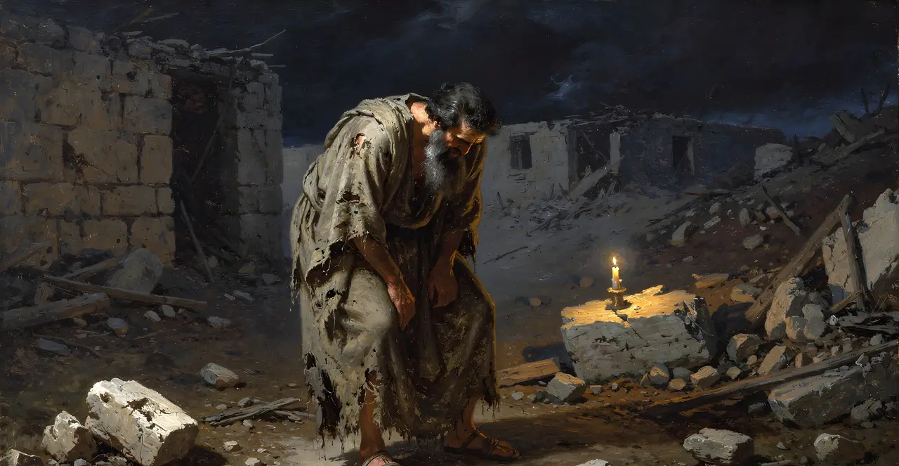Job 30:14-19 — Job, oil painting · TruthPrints