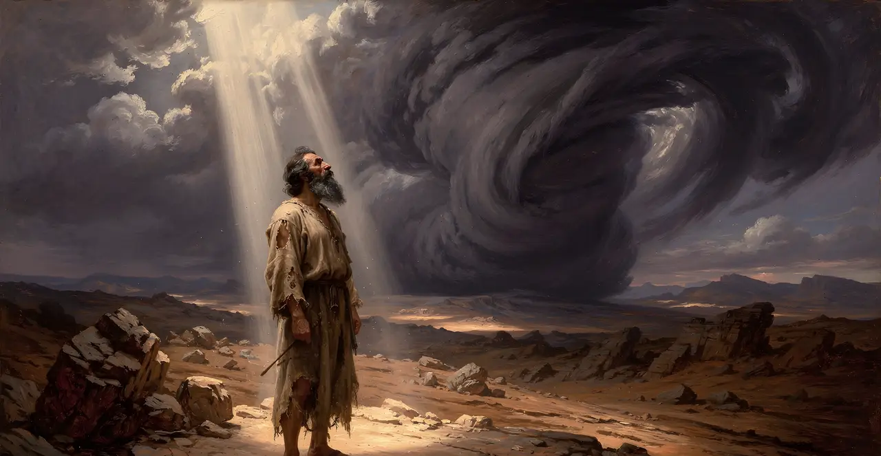Job 38:1-8 — Job, oil painting · TruthPrints