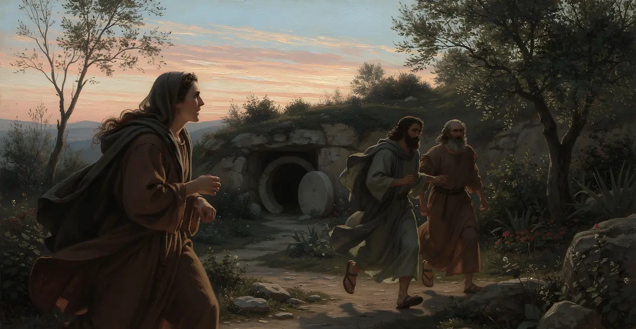John 20:1-4 — John, oil painting · TruthPrints