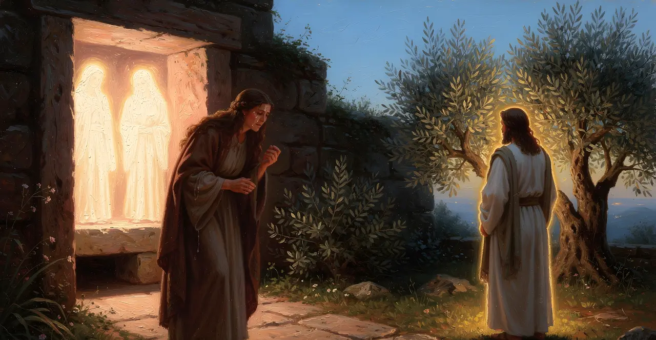 John 20:11-14 — John, oil painting · TruthPrints