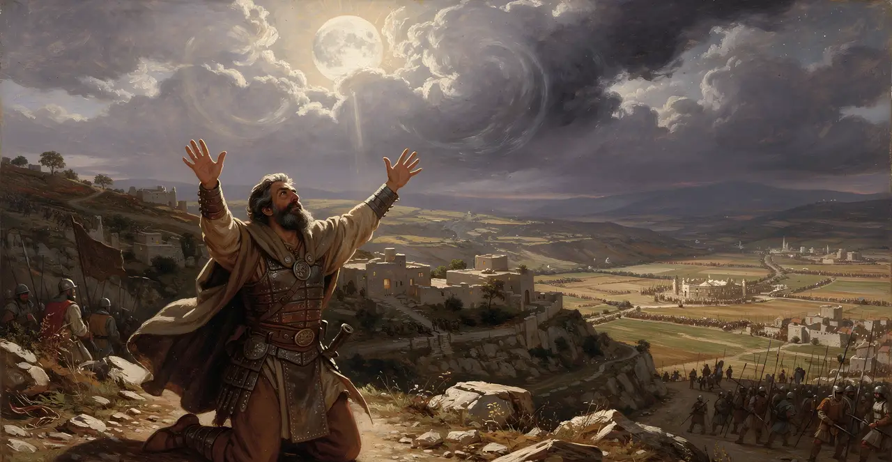 Joshua 10:12-13 — Joshua, oil painting · TruthPrints
