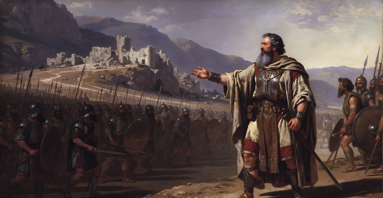 Joshua 10:32-34 — Joshua, oil painting · TruthPrints
