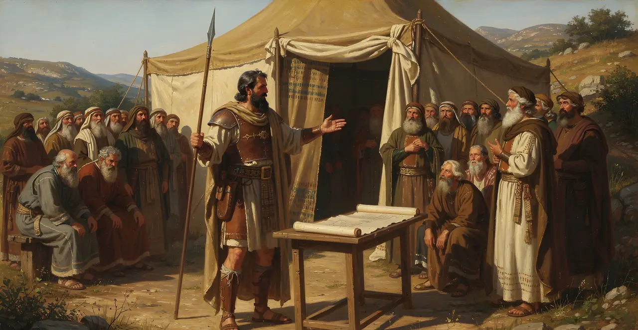 Joshua 18:5-7 — Joshua, oil painting · TruthPrints