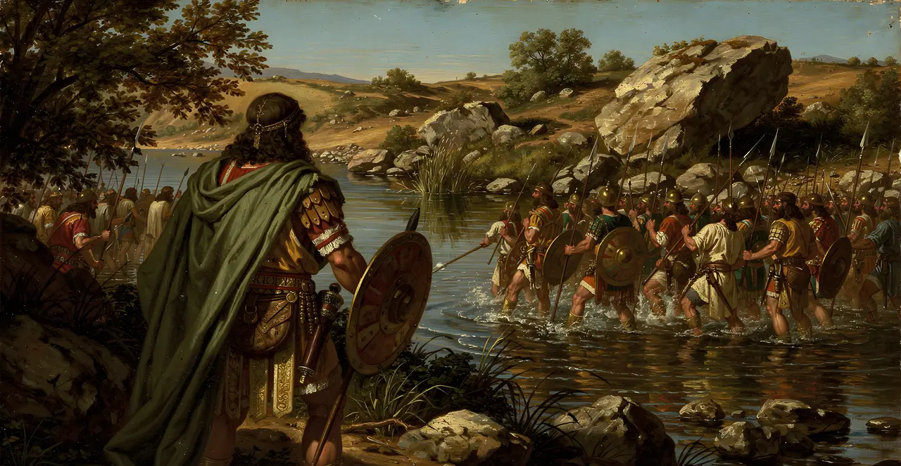Josua 4,12-16 — Josua, Ölgemälde · TruthPrints
