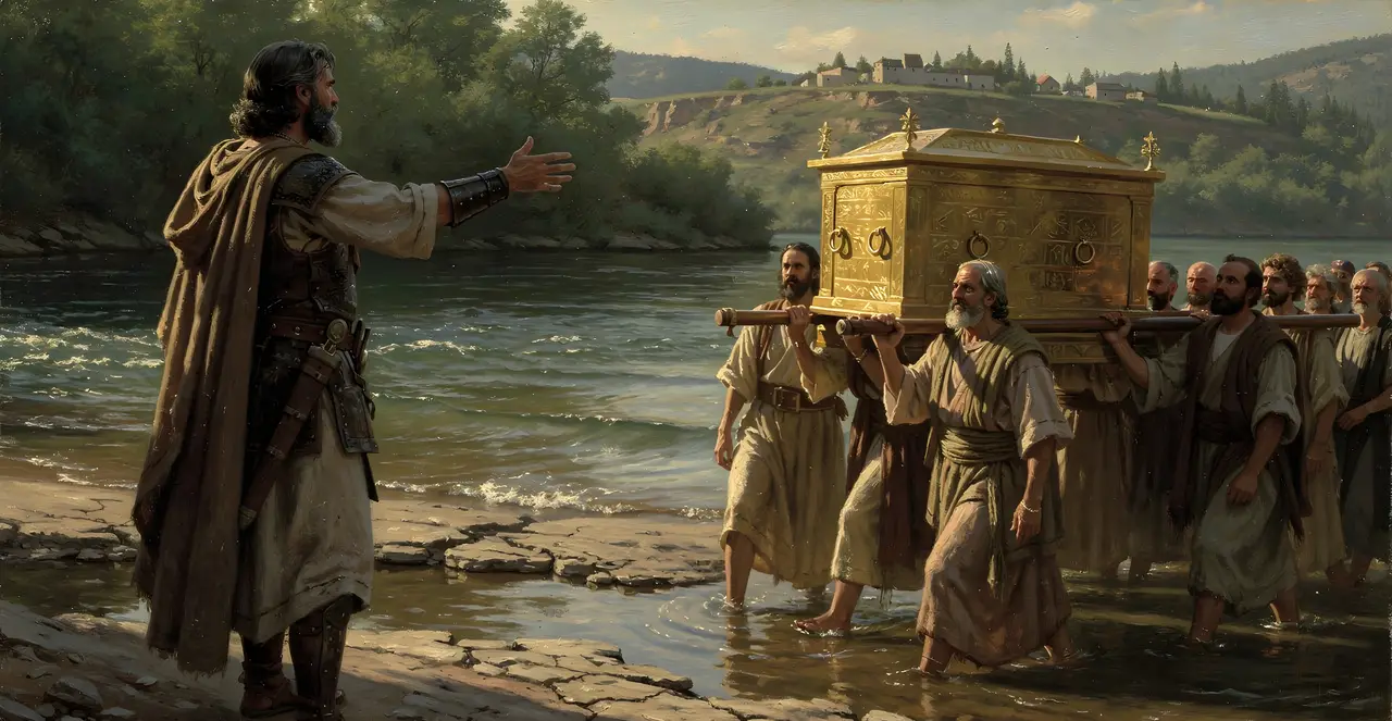 Joshua 4:17-20 — Joshua, oil painting · TruthPrints