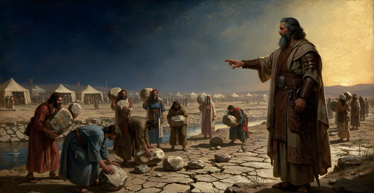 Josua 4,7-8 — Josua, Ölgemälde · TruthPrints