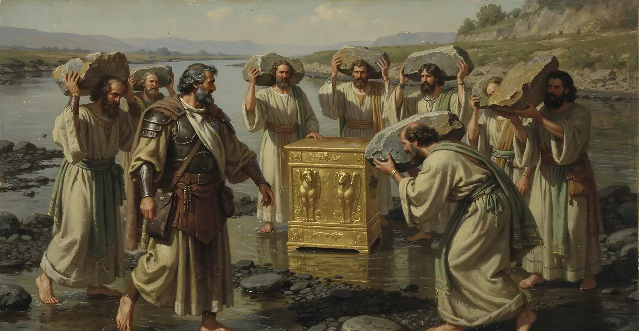 Josua 4,9-11 — Josua, Ölgemälde · TruthPrints