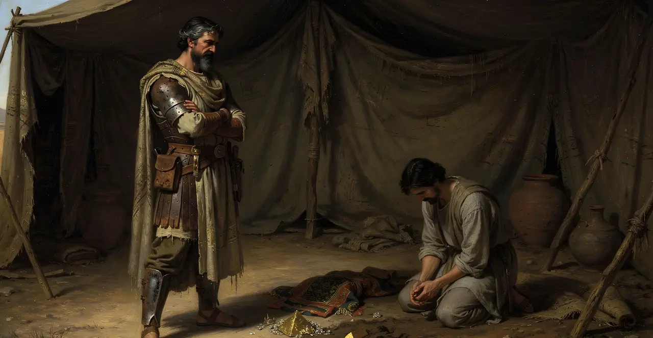Joshua 7:19-21 — Joshua, oil painting · TruthPrints