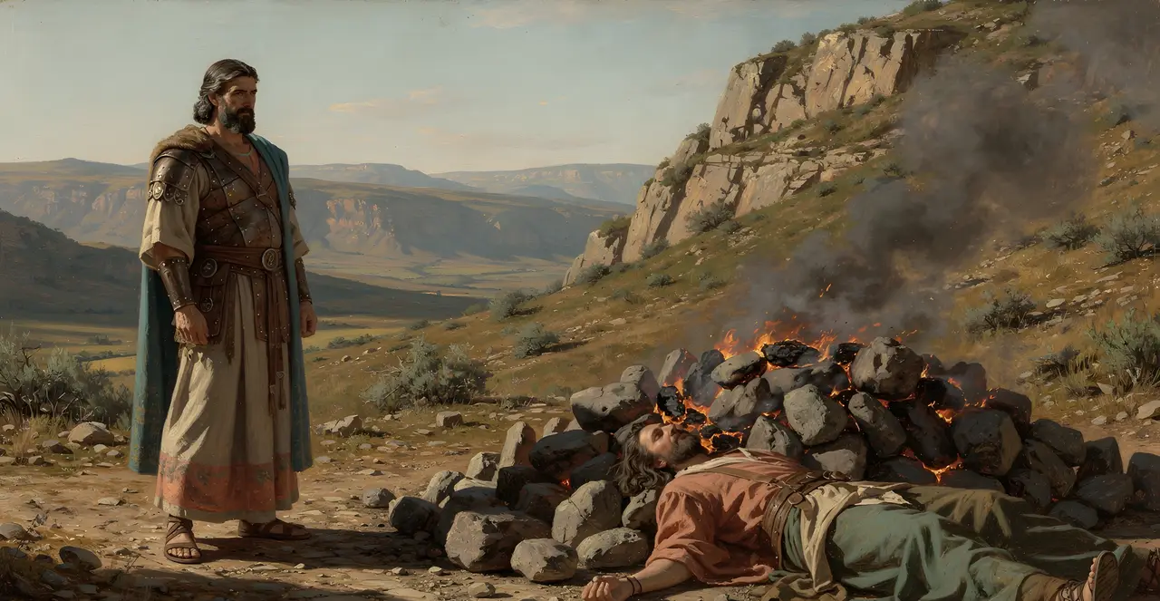 Joshua 7:25-26 — Joshua, oil painting · TruthPrints