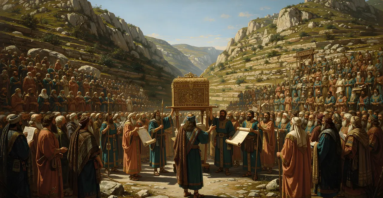 Joshua 8:33-34 — Joshua, oil painting · TruthPrints