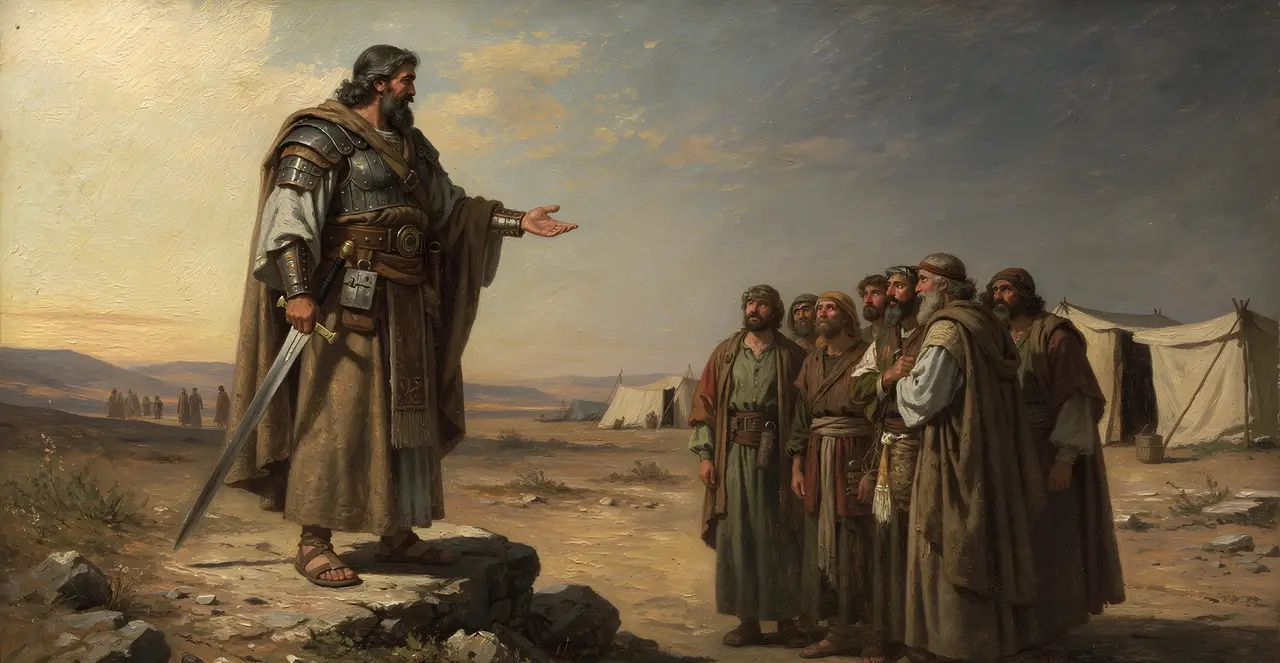 Joshua 9:24-26 — Joshua, oil painting · TruthPrints