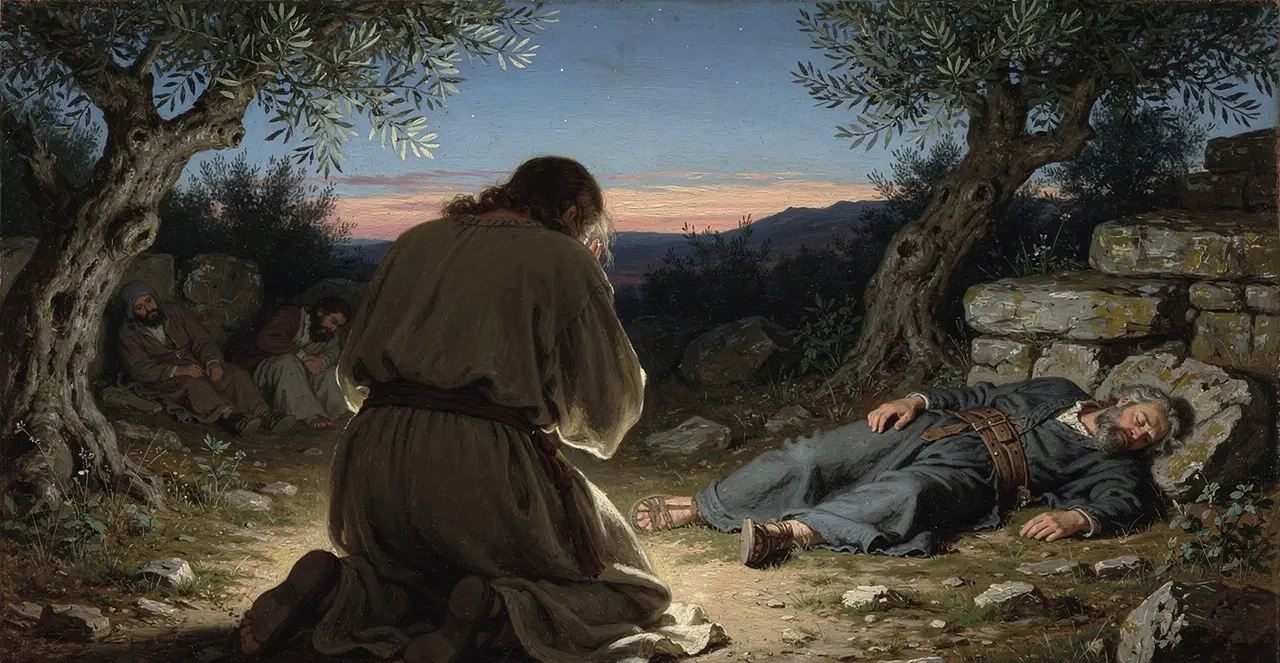 Matthew 26:37-40 — Matthew, oil painting · TruthPrints