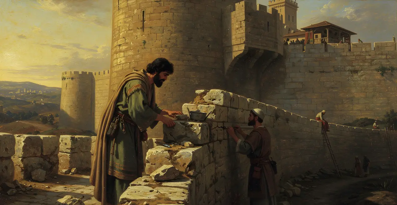 Nehemiah 3:25-28 — Nehemiah, oil painting · TruthPrints