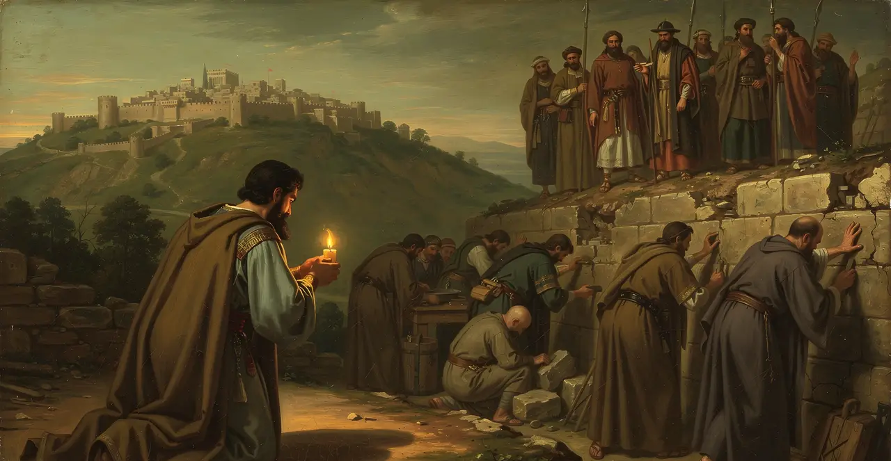 Nehemiah 4:4-7 — Nehemiah, oil painting · TruthPrints