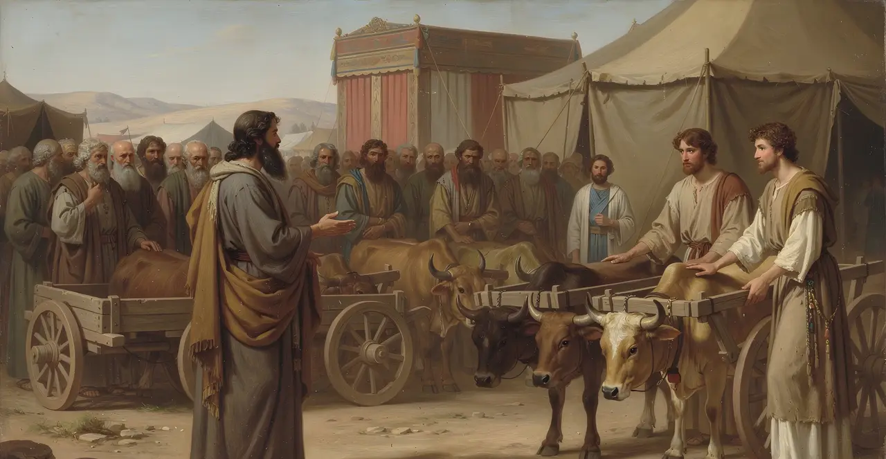 Numbers 7:5-8 — Numbers, oil painting · TruthPrints