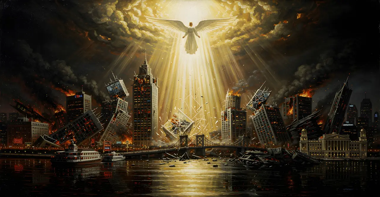 Revelation 18:1-3 — Revelation, oil painting · TruthPrints